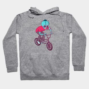 Retro Alien Riding a Bicycle Hoodie